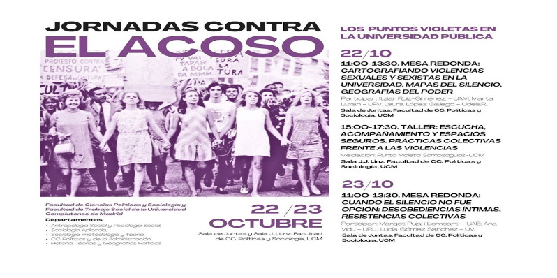 22 Y 23 de octubre Jornadas contra el acoso